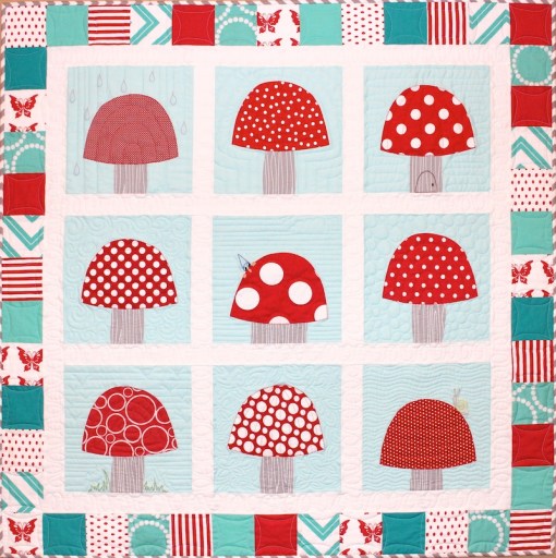 toadstool garden quilt